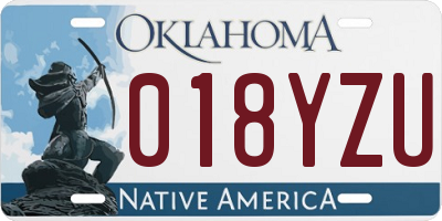 OK license plate 018YZU