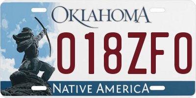OK license plate 018ZFO