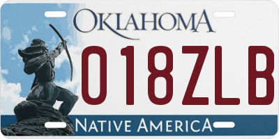 OK license plate 018ZLB