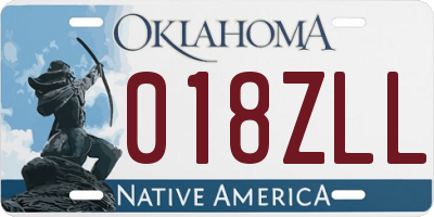 OK license plate 018ZLL