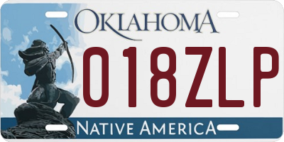 OK license plate 018ZLP