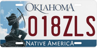 OK license plate 018ZLS