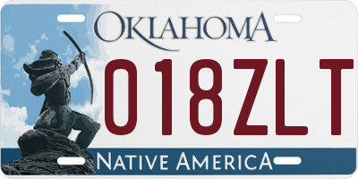 OK license plate 018ZLT