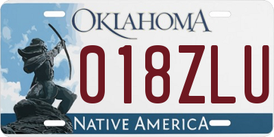 OK license plate 018ZLU