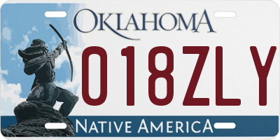 OK license plate 018ZLY