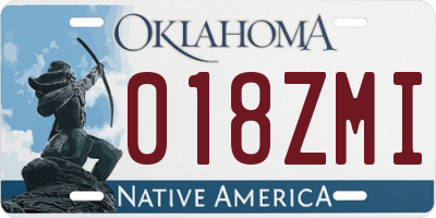 OK license plate 018ZMI