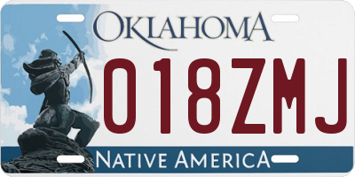 OK license plate 018ZMJ