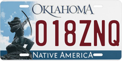 OK license plate 018ZNQ