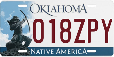 OK license plate 018ZPY