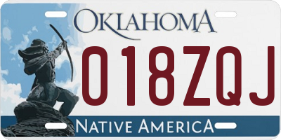 OK license plate 018ZQJ