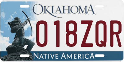 OK license plate 018ZQR