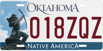 OK license plate 018ZQZ