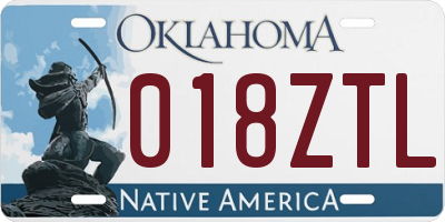 OK license plate 018ZTL