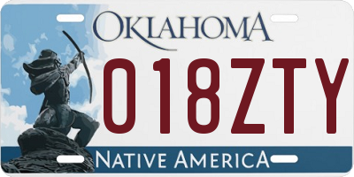 OK license plate 018ZTY