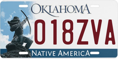 OK license plate 018ZVA