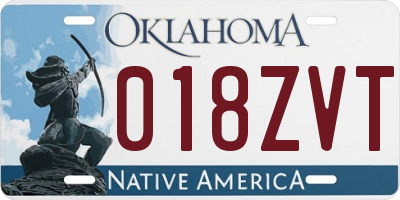 OK license plate 018ZVT