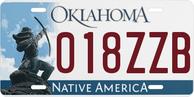 OK license plate 018ZZB