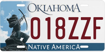 OK license plate 018ZZF
