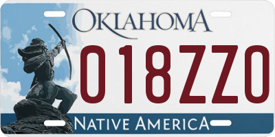 OK license plate 018ZZO