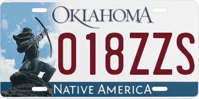 OK license plate 018ZZS