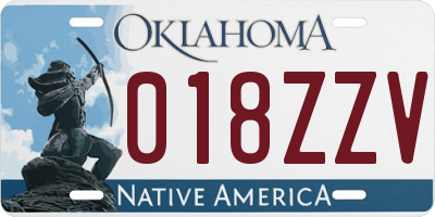 OK license plate 018ZZV