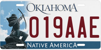 OK license plate 019AAE