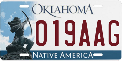 OK license plate 019AAG