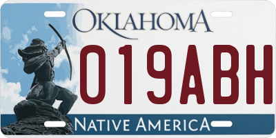 OK license plate 019ABH