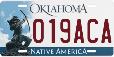 OK license plate 019ACA