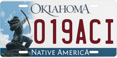 OK license plate 019ACI