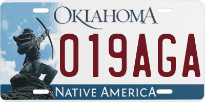 OK license plate 019AGA