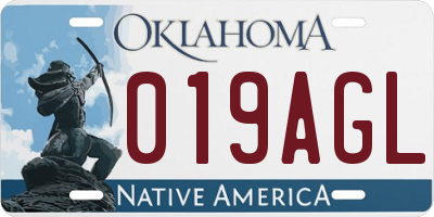 OK license plate 019AGL