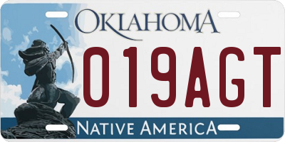 OK license plate 019AGT