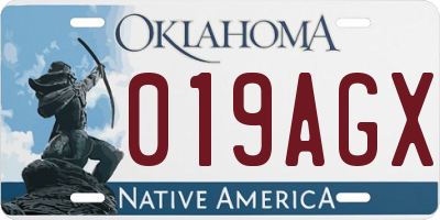 OK license plate 019AGX