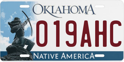 OK license plate 019AHC