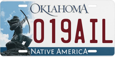 OK license plate 019AIL
