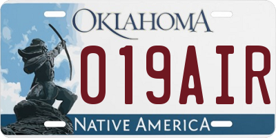 OK license plate 019AIR