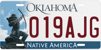 OK license plate 019AJG