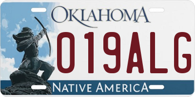 OK license plate 019ALG