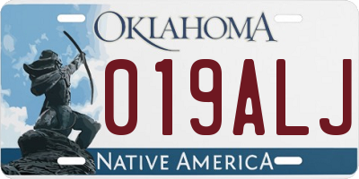 OK license plate 019ALJ