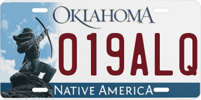 OK license plate 019ALQ