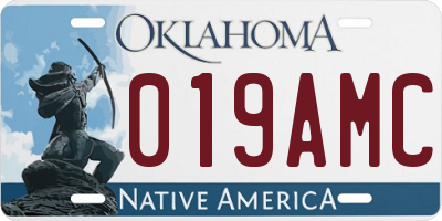 OK license plate 019AMC