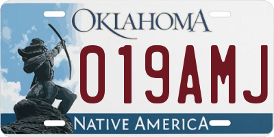 OK license plate 019AMJ