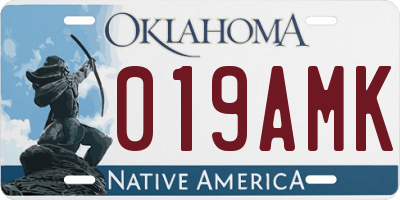 OK license plate 019AMK