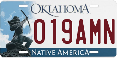 OK license plate 019AMN