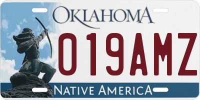 OK license plate 019AMZ