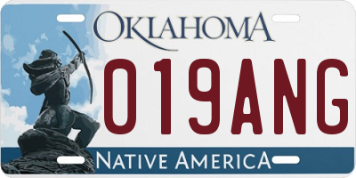 OK license plate 019ANG