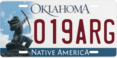 OK license plate 019ARG