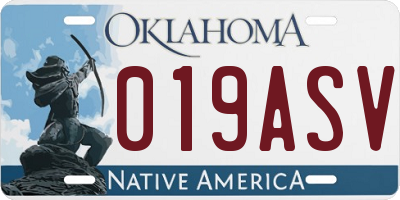 OK license plate 019ASV