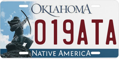 OK license plate 019ATA